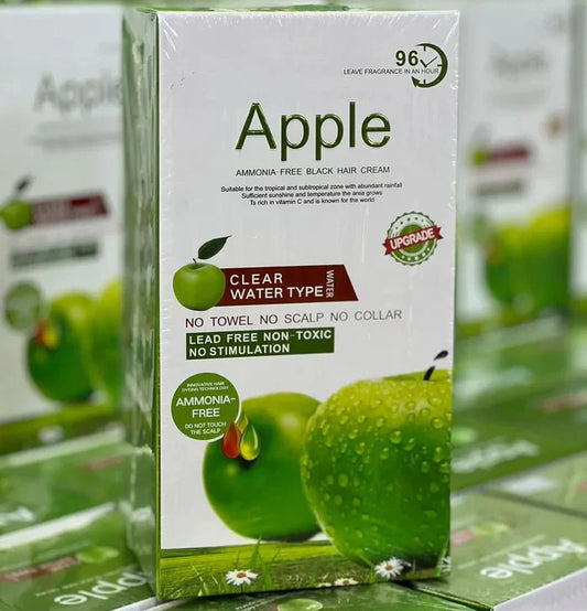 Apple Ammonia-Free Black Hair Cream 500ml (Pack of 2) Fast-Coloring, Gentle Hair Dye Solution